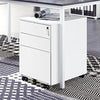 3 Drawers 5 Wheels File Cabinet Filing Pedestal Lockable Storage with Keys