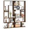 Floor Standing Books Storage Organizer Open Display Shelf Rack-Brown