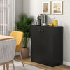 Freestanding Buffet Cabinet Storage Organizer with Anti-toppling Device-Black