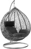 Rattan Swing Hanging Egg Chair Garden Wicker Hammock Cushion Outdoor Indoor Grey