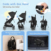 Foldable Toddler Stroller with Adjustable Backrest & Canopy-Black