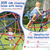 305 cm Kids Jungle Gym Monkey Bar Climbing Toys with Swing-Red