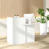 Reception Desk Front Counter Desk w/ Lockable Drawer & Adjustable Shelf-White