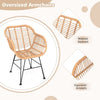 Patio conversation set 3 Pieces Patio Bistro Set with Soft Seat Cushions-Grey