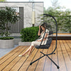 Hanging Egg Chair with Stand Garden Hammock Chair Rattan and Steel Patio
