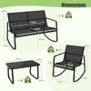 4 Piece Patio Rocking Set Outdoor Rocker Chair Conversation Set