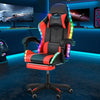 Gaming Chair with Bluetooth Speakers RGB LED Lights & Reclining Footrest Eyqqblb