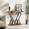Faux Marble Console Table with Adjustable Foot Pads-Coffee