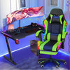 Gaming Chair with Bluetooth Speakers RGB LED Lights & Reclining Footrest Xzkmdww