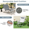 5Pcs Patio Sling Chair Set Folding Lounge Chairs Coffee Table Chair Footrest Set