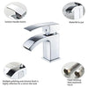 NEW Modern Waterfall Bathroom Tap Basin Sink Mono Mixer Chrome Cloakroom + Waste