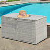 330L Garden Patio Storage Container Outdoor PE Wicker Storage Box Grey