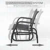 Outdoor Gliding Swing Chair Garden Seat with Mesh Seat Curved Back Steel Frame