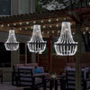 Solar Powered Acrylic Crystal Chandelier Light Outdoor Garden Meadow Cool White