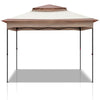 Pop Up Gazebo With Mesh Sides Garden Marquee Camping Tent Canopy 3.3x3.3M Khaki