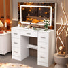 Large Dressing Table with 7 Drawers LED Dimmer Mirrow Makeup Desk Vanity Morden