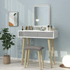 Modern Dressing Table Set 3 Mode Color LED Lighted Mirror Bedroom Vanity Table