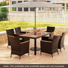 7 Pieces Patio Wicker Dining Set Patio Rattan Conversation Set-Beige