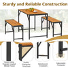 3-Pieces Patio Dining Set for 4 People-Natural