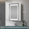 600mm LED illuminated Bathroom Mirror Cabinet with Demister / Shaver Socket