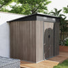 Outdoor Garden Storage Shed for Patio Bike Grey Wood Grain Sloped Roof