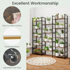Heavy-duty Metal Frame Bookcases w/ 14 Open Shelves-Brown