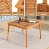 Wooden Square Table Outdoor Acacia Wood Dining Table for 4 People-Natural
