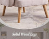 Grey Accent Armchair Chenille Lounge Chair with Wood Legs for Living Room