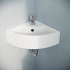 Small Quarter Corner Basin Sink Wall Mounted with Mono Mixer Tap | Tulla