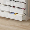 High Gloss Chest 6 Drawers Bedside Cabinet Tall Wide Storage Bedroom Furniture