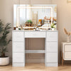 Large Dressing Table with 7 Drawers LED Dimmer Mirrow Makeup Desk Vanity Morden