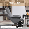 Swivel Recliner Chair with Footstool and Wooden Base, Grey