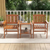3 Piece Patio Furniture Set Wood Bistro Set with Umbrella Holes