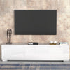 High Gloss White Floating TV Unit Cabinet Wall Mounted TV Stand with LED Lights