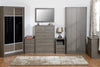 Grey Wood Grain 2 Drawer Bedside Chest W40cm X D40cm X H61cm LACEY