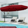 Heavy-Duty Outdoor Parasol 290 cm Offset Hanging Umbrella-Red