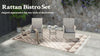 Rattan Bistro Set Garden Chair Table Patio Outdoor, Light Grey
