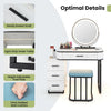 Dressing Table Vanity Set w/LED Light & 3-Drawer Chest Storage Shelves White
