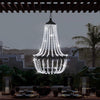 Solar Powered Acrylic Crystal Chandelier Light Outdoor Garden Meadow Cool White