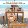 Wooden Square Table Outdoor Acacia Wood Dining Table for 4 People-Natural