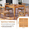Wooden Square Table Outdoor Acacia Wood Dining Table for 4 People-Natural