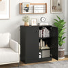 Freestanding Buffet Cabinet Storage Organizer with Anti-toppling Device-Black