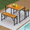 3-Pieces Patio Dining Set for 4 People-Natural