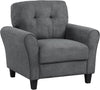 Modern Tufted Accent Chair Grey Lounge Sofa with Removable Cushions