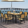 6 Seater Aluminium Garden Dining Set with Stackable Chairs, Natural
