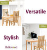 Solid Oak Dining Chairs, Wooden Kitchen Chairs Set of 2 with Beige Fabric Seat
