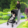 Foldable Toddler Stroller with Adjustable Backrest & Canopy-Black