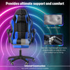 Blue Reclining Gaming Chair with Footrest & Bluetooth Speakers & RGB LED Yludier