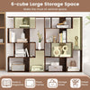 Free-standing Storage Shelf Unit 6-Cube Large Bookcase-Cafe