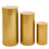 3/5pcs Metal Plinth Cylinder Dessert Cake Stand Display Table Tray Wedding Decor